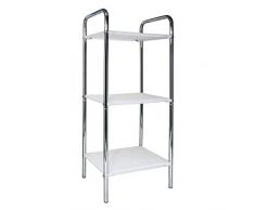 Art & Home Regal aus verchromtem Stahl, 5 Etagen 3 weiß