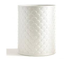 Kassatex Scala geprägt Porzellan Bad Zubehör Set Lotion Spender, Becher, Zahnbürstenhalter, Seifenschale, Baumwolle Jar, Tablett, Tissue Halterung, Abfall Korb Waste Basket Porcelain