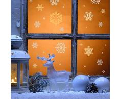 PAWCHIE Fensteraufkleber, Weihnachts-Schneeflocke, Weihnachts-Dekoration, Weihnachten, Urlaub, Winter, Partyzubehör (6 Blatt)