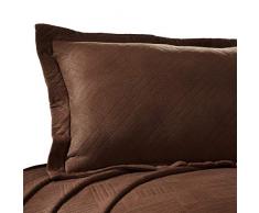 Superior 100% Cotton Geometric Fret 3-Piece Scalloped Bedspread Set, Full, Cappuccino