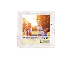 BarnwoodUSA | Farmhouse Bilderrahmen, 1 ¼ Zoll breit Formen – 100% Garderobenleiste aus wiedergewonnenem Holz, Holz, White Wash, 8x8