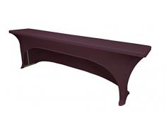 LA Linen Open Back Spandex Tablecloth for Foldable Buffet Tables, Eggplant, 96 x 18 x 30