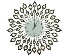 LuLu Decor, Dekorativer Blatt Metall Wanduhr, Glas Durchmesser Zifferblatt 63,5 cm Perfekt für Einzugs Geschenk Casual Diameter 25 & Dial Size 9 Vintage