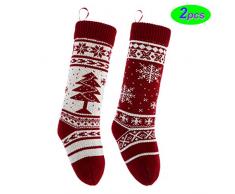 CAMTOP Weihnachtsstrümpfe, Weihnachtsstrümpfe, Rentier, Schneeflocken, Dekoration, zum Aufhängen, für Weihnachten, Urlaub, Dekoration, Geschenk, Süßigkeiten, Leckerlibeutel 18 Xmas Stockings/2pack