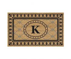 Nedia Home Super Scraper Bungalow Vinyl Kokosfaser Fußmatte, Monogramm K, 50,8 x 91,4 cm