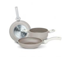 Pensofal PEN 6354 White Diamond Set 3 Teile: 2 Pfannen 24 + 28 cm + 1 Stielkasserolle 20 cm, Aluminium