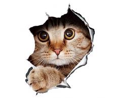 YINASI 3D abnehmbare Cartoon Animal Style Wandsticker, einfach zu kleben, reißfest für bemalte Kinderzimmer, Wohnzimmer, Schlafzimmer, Badezimmer, WC, Kühlschrank, Auto, Küche 21X29CM Typ D