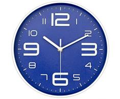 Moderne Wanduhr, 45 min, 25,4 cm, 3D-Ziffernblatt, geräuschlos, rund, Heimdekoration, Wanduhr mit arabischen Ziffern, Zifferblatt in 7 Farben Antik 10 Inch blau