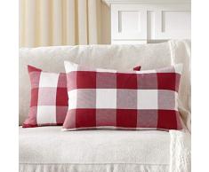 Foindtower Dekorative klassische Buffalo Überwurf-Kissenbezüge Baumwolle neutral kariert kariert kariert Gingham Kissenbezug Casual Rustikal Bauernhaus Modern Retro Dekoration für Sofa Schlafzimmer Stuhl Auto 45,7 x 45,7 cm,