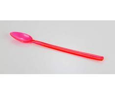 Kimmel Limolöffel Cocktaillöffel Eislöffel Kunststofflöffel 6 Stück Mehrweg, Kunststoff, Rot Transparent