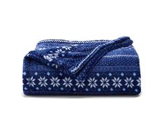 The Big One Übergroßer Plüsch-Überwurf, 152 x 183 cm, superweich und gemütlich, Micro-Fleece-Decke für Couch oder Schlafzimmer Blaues Fairislein