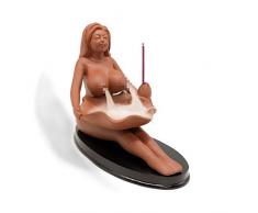 OTOFY Traditionelle Handgemachte Craft Schwenkräuchergefäß und Rückfluss Räucherstäbchen, 10 Natural Räucherkegel & 1 Keramik Weihrauch Brenner Halter Set, Artwork, Geschenk, Home Decor Figur