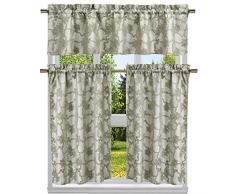 Duck River Textile Küchen-Vorhang und-Etagen, Blumenmuster, Taupe, 58x15