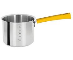 Cristel Mutine Fixe - Milchtopf aus Edelstahl mit Messskala innen - Ø Durchmesser in cm: 14 - Inhalt in l: 1,6 - Gelb