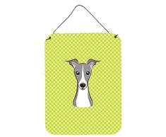 Caroline s Treasures Schachbrett Lime Grün Italienisches Windspiel Wand oder Tür Aufhängen Prints, grün, 40,6 x 30,5 cm