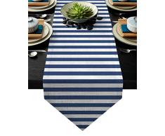 Leinen Jute, Tischläufer für Kommode Schals, rosa Flamingo grau gepunktet Küche Tischläufer für Dinnerurch, Urlaub, Partys, Hochzeit, Events, Dekor – 18 by 72 Inch Stripe58fad8553
