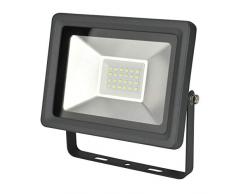 UNITEC LED Strahler 20 Watt, 1600 Lumen, inkl. Kabelanschluss mit Steckverbindung und Schnellmontagebügel, 6500 Kelvin, Anthrazit, IP65, Aluminiumdruckguss, Sicherheitsglas, Energieeffizienzklasse A+