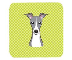 Caroline s Treasures bb1298fc Schachbrett Lime Grün Italienisches Windspiel Schaumstoff Untersetzer (Set von 4), 8,9 cm H x 8,9 cm W, Multicolor