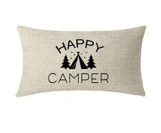 ITFRO Genießen Sie Sommerurlaub Outdoor Sport Wald Landschaft Wildtiere Tiere Bären Berge Lendenwirbelsäule Baumwolle Leinen Überwurf Kissenbezug Sofa Dekorative Rechteckig 30,5 x 50,8 cm 12x20 inches A-007