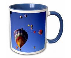 3dRose Hot Air Luftballons, Albuquerque, New mexico-us32 bba0010-bill Bachmann-Two Ton Blau Becher, Keramik, Blau/Weiß, 10,16 x 7,62 x 9,52 cm