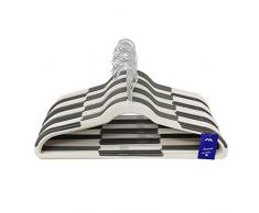 JVL Premium Range Kleiderbügel, Kunststoff, platzsparend, Rutschfest, Einheitsgröße, Grau und Weiß, 60 Stück