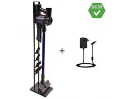 Paxanpax PFC764_42 Kabelloser Staubsauger und Zubehör Bodenhalterung für Dyson DC59, mit Ersatz-Ladegerät, Design aus Metall auf Fuß, Dunkelgrau