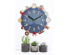 BEZIT geräuschlose 27,9 cm Wanduhr - dekorativ, modern, sauber, niedlich, kinderfreundliches Design für Innenbereich, Büro, Zuhause, Babyzimmer Graue Eule Sternzeichen