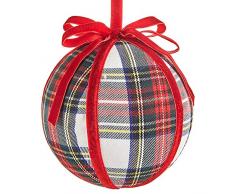 raz Festliche Dekokugel, 13 cm, Polyester, Rot/Blau