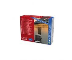Konstsmide 2745-803 LED Eisregen Lichtervorhang mit funkelndem Schneeeffekt / für Außen (IP44) / 90 bernsteinfarbene Dioden / 24V Außentrafo / weißes Kabel