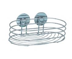 WENKO Turbo-Loc Wandablage, Duschablage für Seife, Shampoo & Co., Wandregal fürs Badezimmer, Befestigung ohne Bohren, aus verchromtem Stahl, 23,5 x 10,5 x 13,5 cm