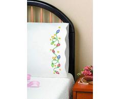 Tobin Stamped Pillowcases for Embroidery, Christmas Lights, 20 x 30 Stickerei-Kit, Weihnachtsbeleuchtung
