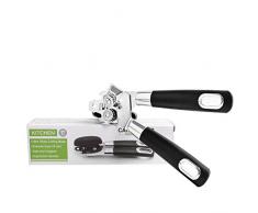 WinFong Dosenöffner, Professional Tragbare Manuelle Dosenöffner, 3 in 1 Knopf Edelstahl Scharfe Klinge in Flaschenöffner mit Leicht Drehen und Ergonomische Anti-Rutsch Griffe