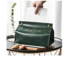 Chris.W Kosmetiktuchbox aus Kunstleder, quadratisch, Einweg-Papier-Organizer für Auto, Büro, Badezimmer, Arbeitsfläche, Schlafzimmer, Kommode, Nachttisch, Schreibtisch, Tisch Geschirr 7.87x4.72x4.92 inch grün