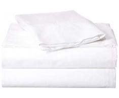 Tribeca Living Bettlaken-Set, ägyptischer Baumwollsatin, Fadenzahl 300, für Doppelbett, XL, Weiß