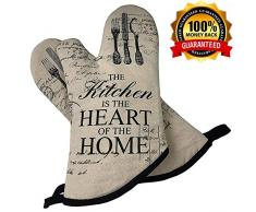 AicLuze Ofenhandschuhe, Mikrowellen-Ofenhandschuh, extrem hitzebeständige Handschuhe für BBQ, Lebensmittel, Grillen, Braten, Backen, Premium isolierte langlebige Handschuhe Whit