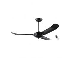EGLO Deckenventilator Hoi An, 3 Flügel Ventilator mit Fernbedienung, hochwertiges Schichtholz in Schwarz matt, AC Motor, Ø 137cm