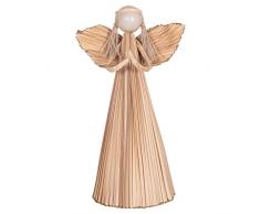 Creative Co-op Handmade Palm Angel Tree Topper Weihnachtsbaumspitze, braun