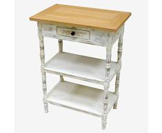 Better & Best Nachttisch mit 1 Schublade und 2 Einlegeböden, rechteckig, 55 x 35 x 75 cm, Material: Holz, Weiß, Einheitsgröße