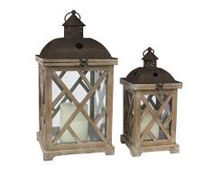 Stonebriar dekorativer Holz Hurricane Kerze Laterne Set, als Dekoration für Geburtstag Party, EIN Rustikales Hochzeit Mittelpunkt, oder EIN entspannendes Spa, für den Innen- und Außenbereich geeignet