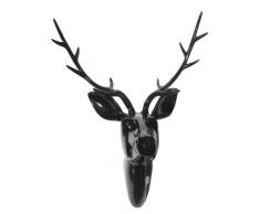 NACH Haken Eule Hirschkopf glänzend schwarz