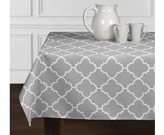 A LuxeHome Tischdecke mit Spalier in Grau und Weiß, modern, rechteckig, 152 x 120 cm