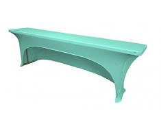 LA Linen Open Back Spandex Tablecloth for Foldable Buffet Tables, Mint, 96 x 18 x 30