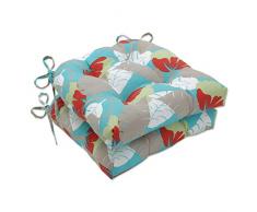 Pillow Perfect Outdoor | Indoor Avia Surf Large Stuhlkissen (2er-Set) 17,5 x 16,5 x 4, Blau