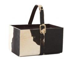 K&K Interiors 13581A Zeitschriftensammler, Kuhleder, 43,2 cm, zweifarbig