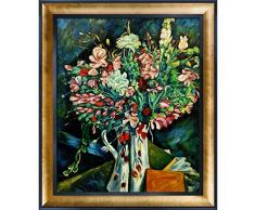 La Pastiche Ölgemälde, gerahmt, Motiv Blumen im Wasserkrug, 74 x 65 cm, Mehrfarbig