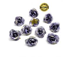 Silkflowers.com Seidenblumen in Großhandel Mini Seidenverlauf, Orchidee, künstliche Blumenkopf für Hochzeit, Dekoration, DIY Kranz, Zubehör, Basteln, Kunstblumen 3,5 cm, 30 Stück grau