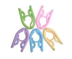 Hongan Faltbarer Reisebügel – 3 Abschnitte, zusammenklappbare Kleiderbügel, platzsparend, leicht, leicht zu transportieren – Starke Kunststoff-Nieten, Glatte Kanten Pack of 12