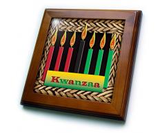 3dRose FT 26966 _ 1 Kerzen von Kwanzaa-Framed Kacheln, 8 20,3 cm