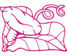 INDIGOS/Wandaufkleber-e184 hübsche Trompetenblume 120x84 cm- pink, Vinyl, 120 x 84 x 1 cm