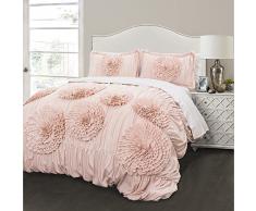 Lush Decor, Bettdecke, Kissenbezüge, Serena-Set, pink Blush, King Size